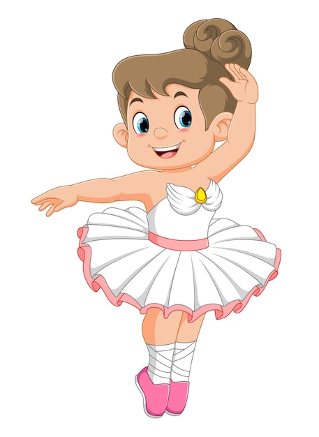 Personagem de desenho animado de dançarina de balé menina