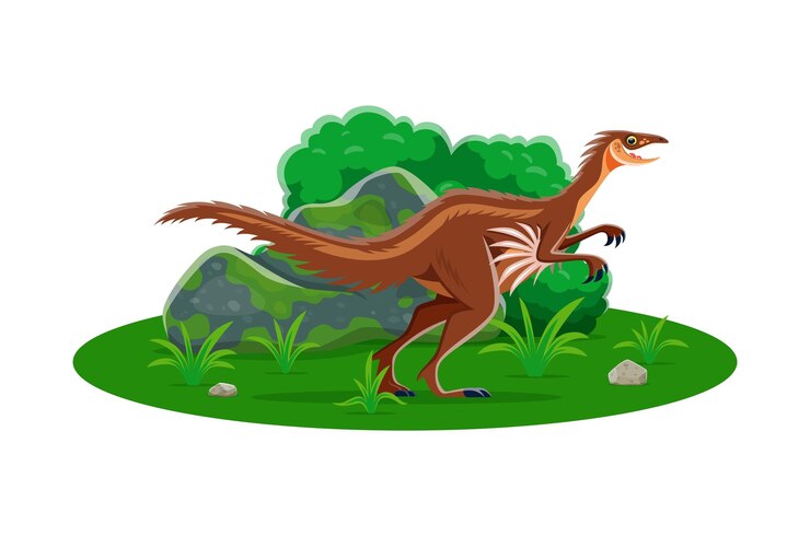 Vetor personagem de desenho animado de dinossauro troodão pré-histórico