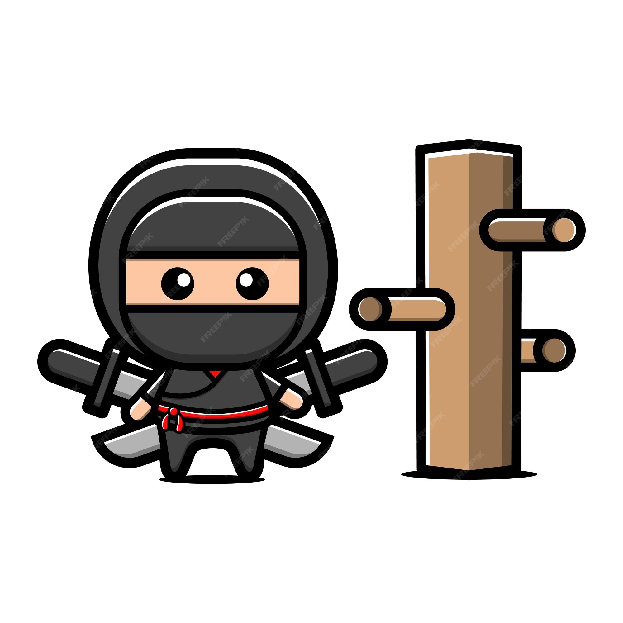 personagem de desenho animado ninja com espada katana 8629735 Vetor no  Vecteezy