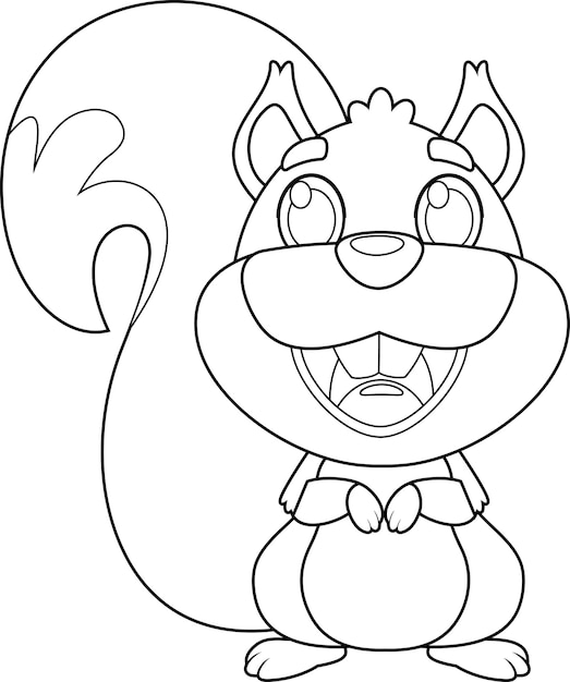 Personagem de desenho animado de esquilo bonito