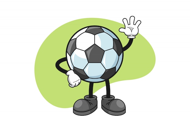 Personagem De Desenho Animado De Bola De Futebol Falante Apontando Um Sinal  Em Branco Ilustração do Vetor - Ilustração de fofofo, fundo: 194027292