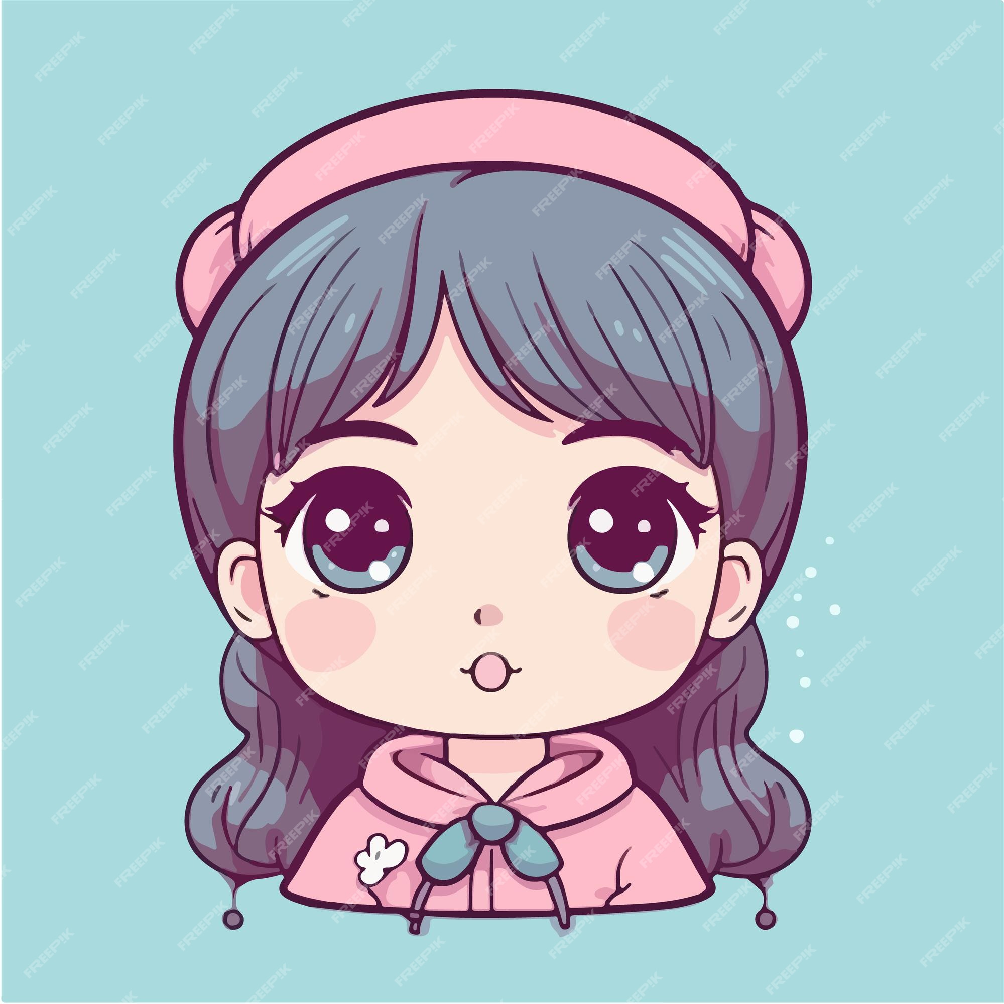 Personagem de garotas kawaii fofas coreanas em ilustração de