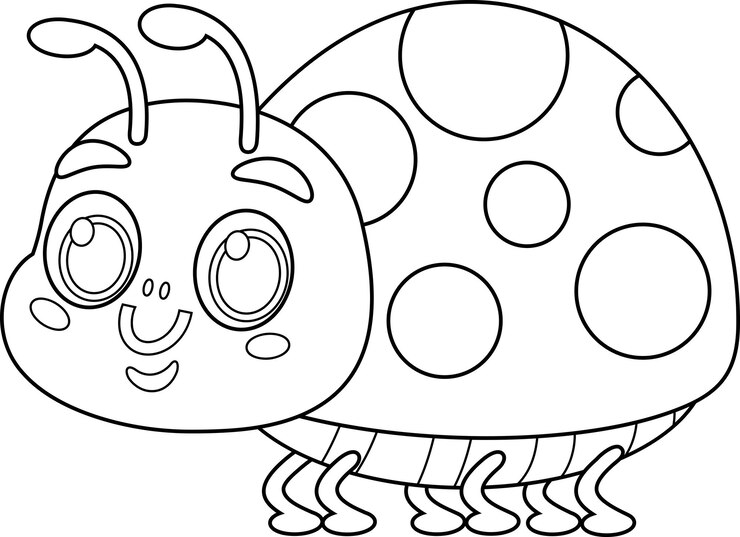 Vetor personagem de desenho animado de ladybug
