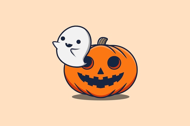 Bonito desenho animado de abóbora de Halloween · Creative Fabrica