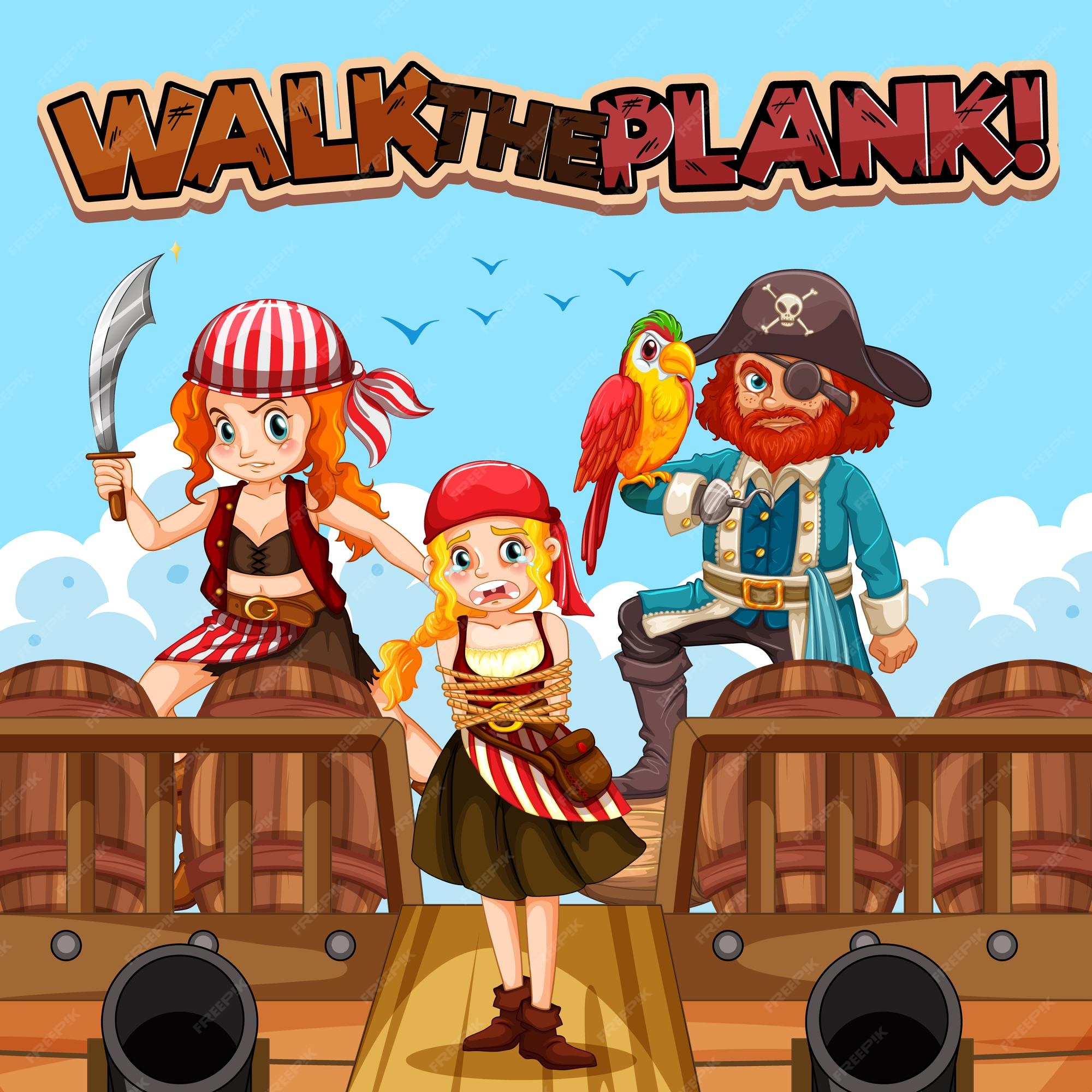 walk the plank piratas ao mar