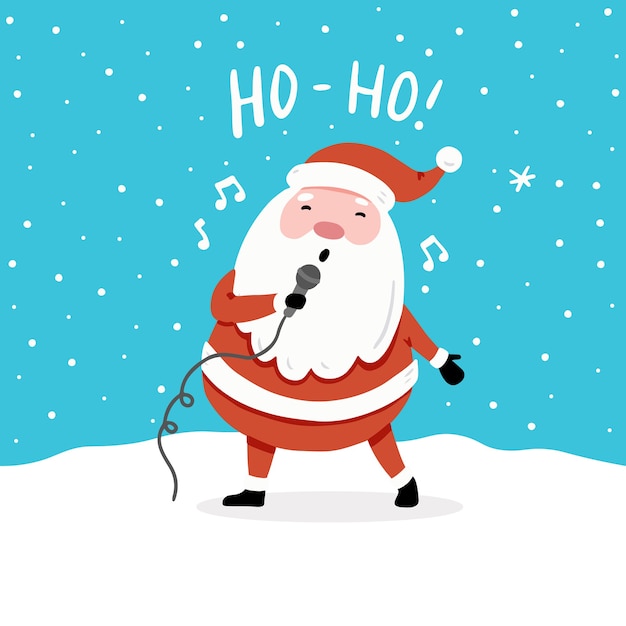 personagem de desenho animado de Papai Noel e letras qoute