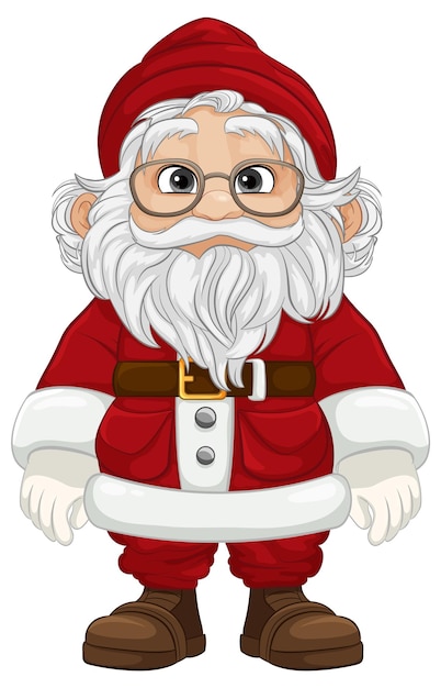 Personagem de desenho animado de papai noel isolado em pano vermelho ...
