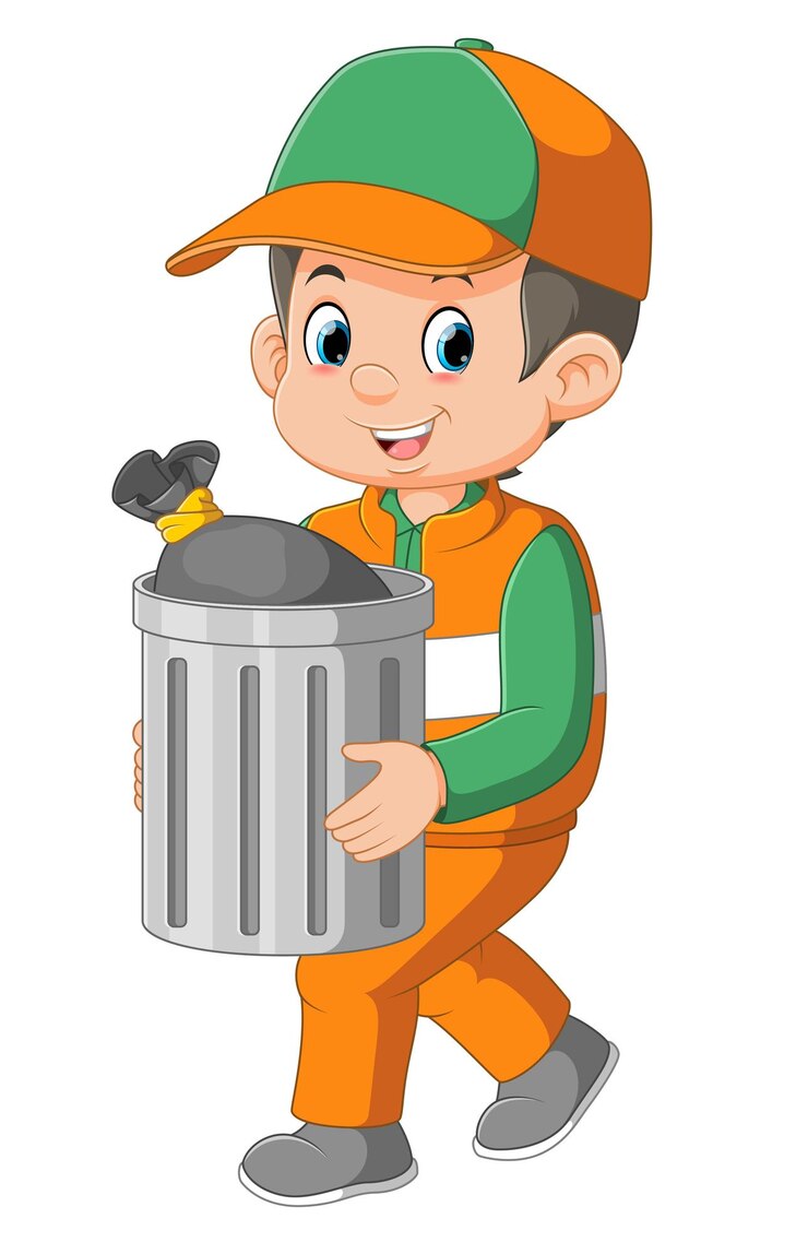 Vetor personagem de desenho animado de profissão de trabalhador de saneamento