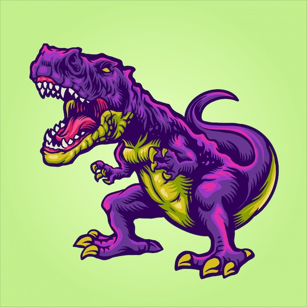 Personagem de desenho animado de t rex