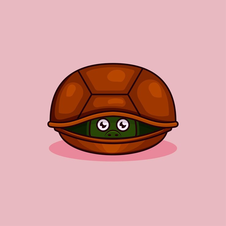 Vetor personagem de desenho animado de tartaruga bonito isolado em fundo creme