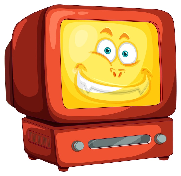Vetor personagem de desenho animado de televisão alegre
