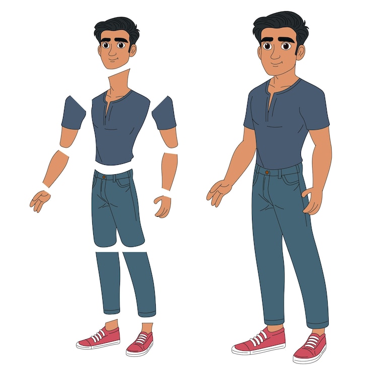 Vetor personagem de desenho animado de um homem indiano
