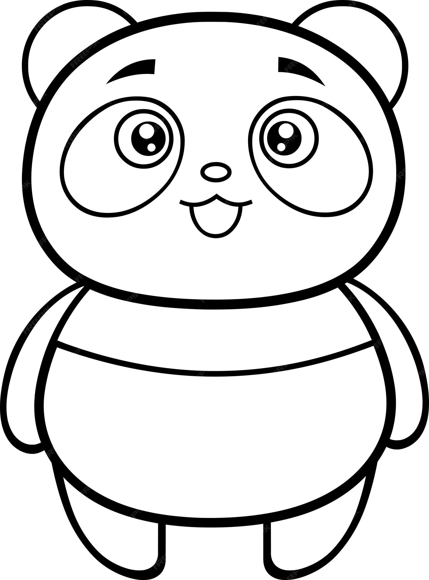 Cara de urso panda bonito. olhar amoroso. personagem de desenho