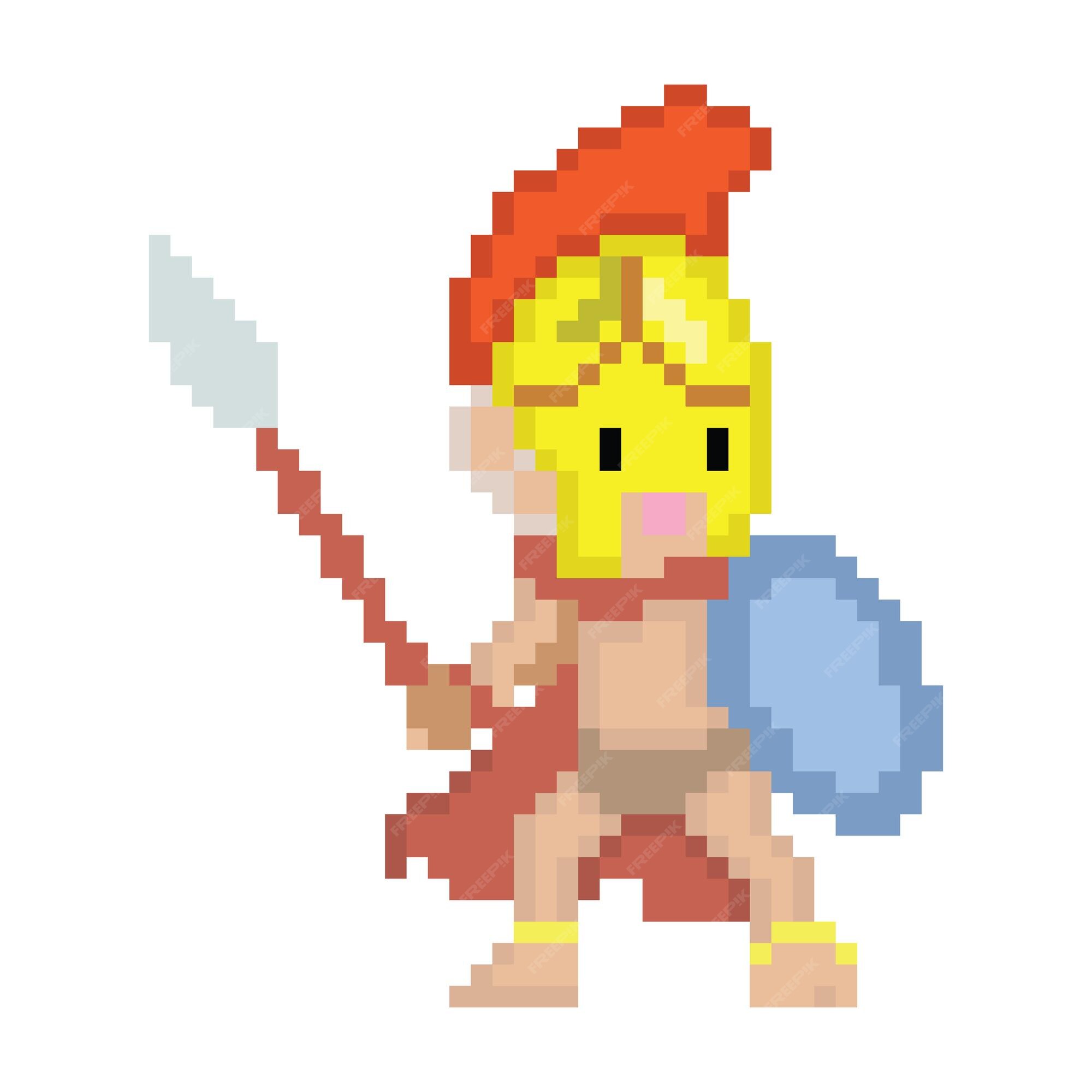 Vetores de Personagem De Cavaleiro De Jogo Pixel Paisagem Natural Pixelada  Com Escudo De Tenção De Guerreiro E Espada e mais imagens de Arte pixel -  iStock