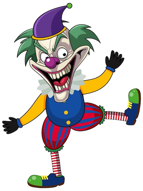 Vetor personagem de desenho animado do coringa assustador