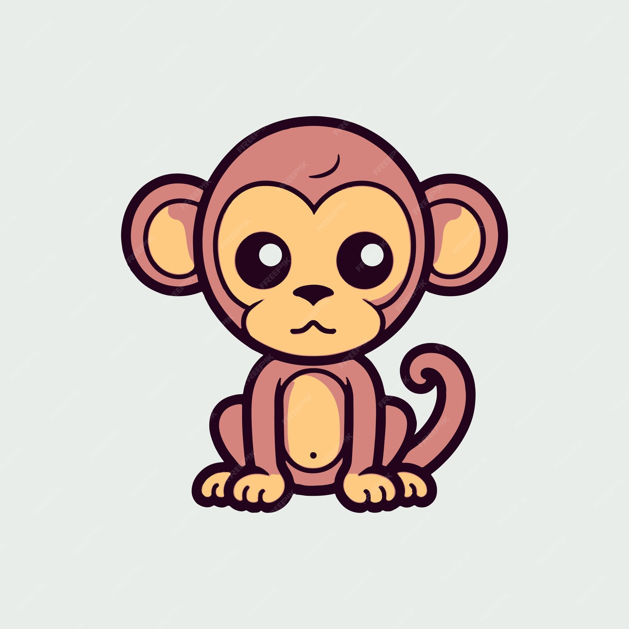 Macaco. Macaco Jovem E Bonitinho, Isolado Em Fundo Branco. Personagem De Desenho  Animado Zoológico. Cartão De Educação Para Crianç Ilustração do Vetor -  Ilustração de alegria, cartoon: 239228999