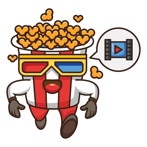 Personagem de desenho animado do pop corn running design