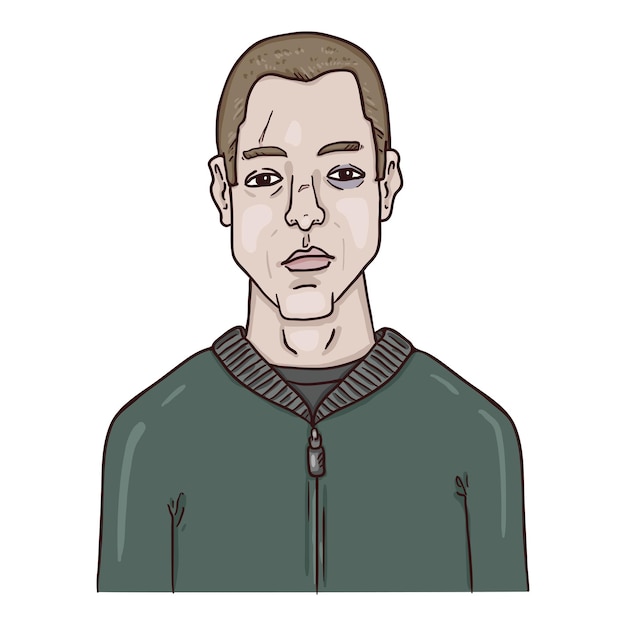 Personagem de desenho animado do vetor - Football Hooligan. Retrato de subculturas