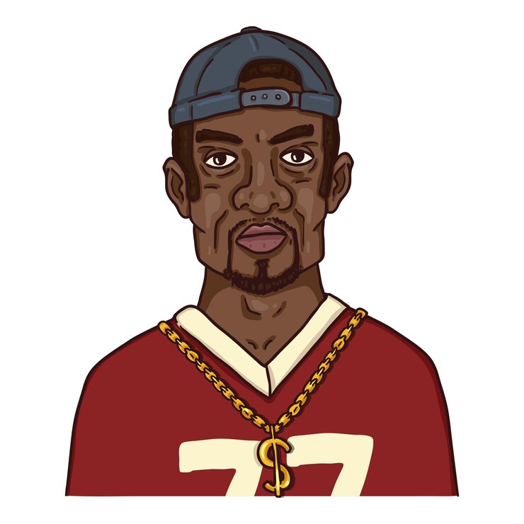Vetor personagem de desenho animado do vetor - homem afro-americano com roupa de hip-hop. retrato de subculturas