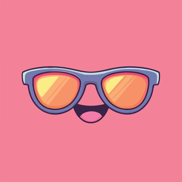 Vetor personagem de desenho animado encantador desfrutando de dias ensolarados com óculos de sol elegantes ilustração vetorial