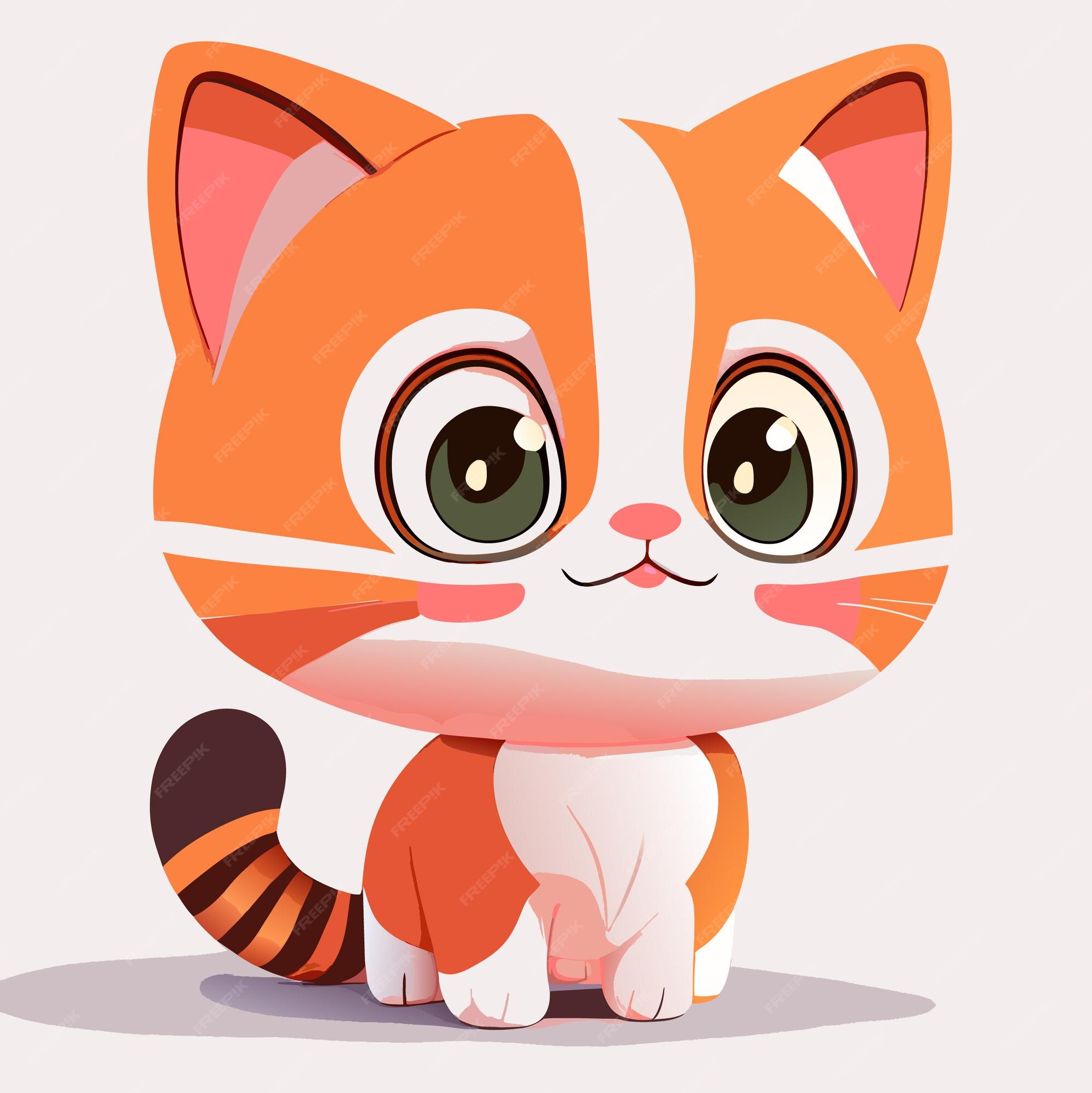 Ilustração vetorial de personagens de desenho animado de gato fofo