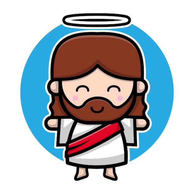 Vetor personagem de desenho animado jesus cristo fofo