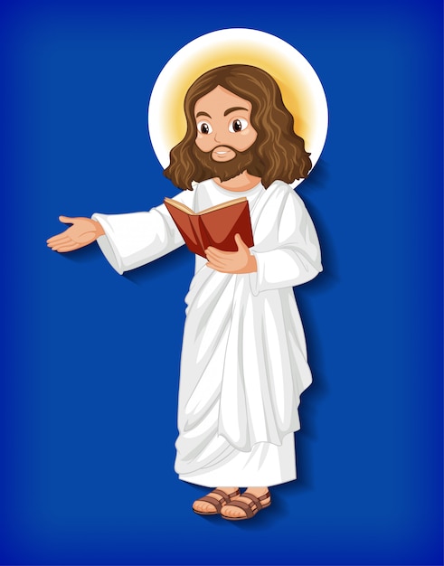 Personagem de desenho animado jesus isolado