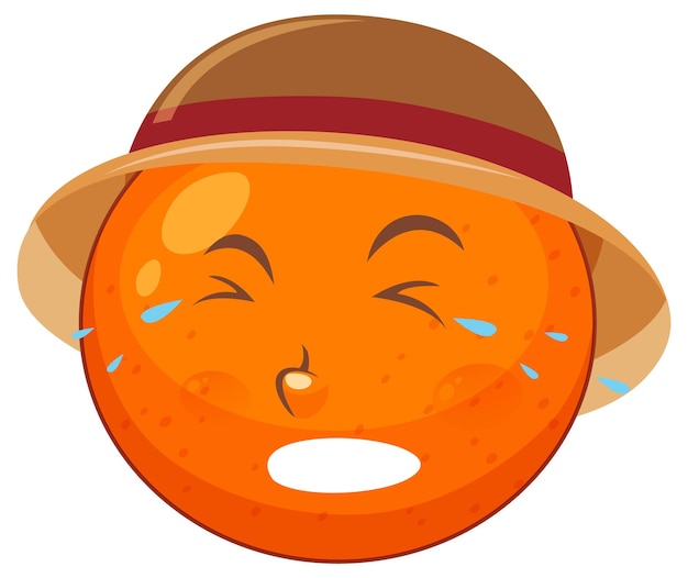 Personagem de desenho animado laranja com expressão facial