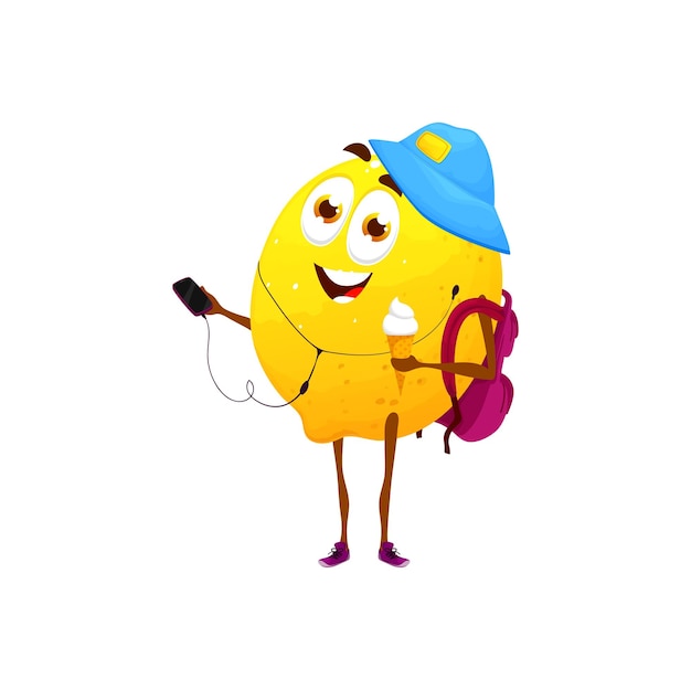 Personagem de desenho animado limão isolado de frutas cítricas