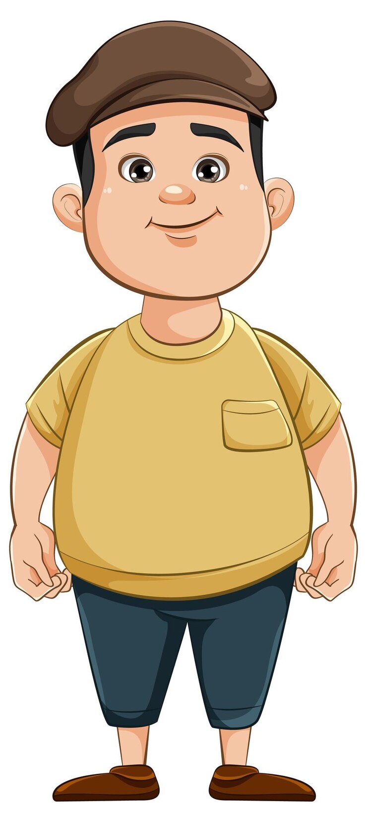 Vetor personagem de desenho animado masculino adolescente gordinho