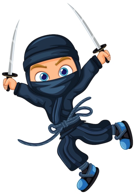 Personagem de desenho animado ninja asiático