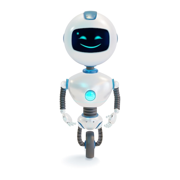 Personagem de desenho animado Robô Branco Mascote Vector