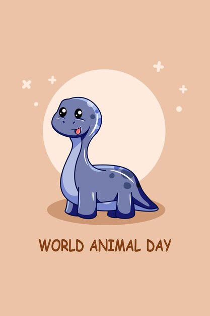 Personagem de design de dinossauro no dia mundial dos animais