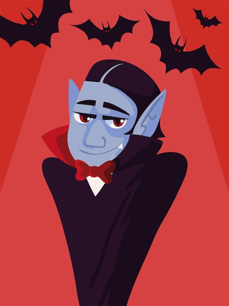 Personagem de drácula de halloween