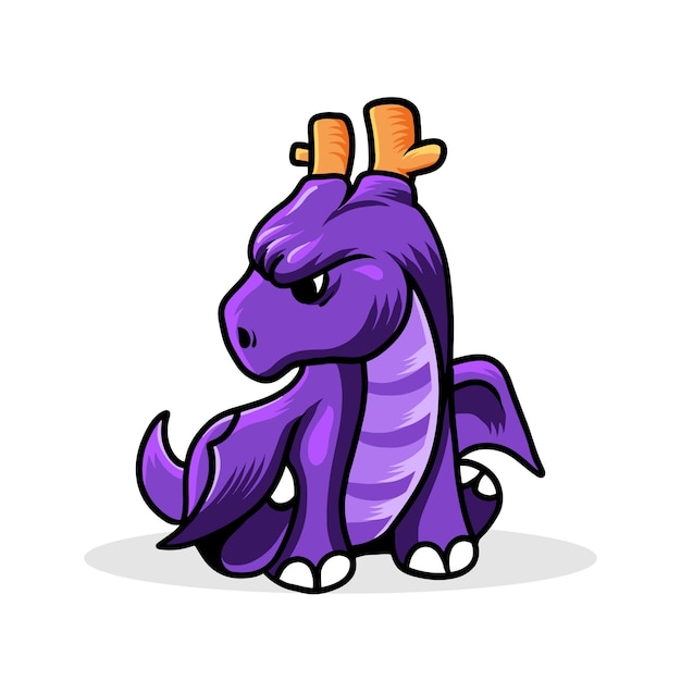 Dragão Roxo Engraçado Com Caráter Animal Fantástico Dos Desenhos Animados  Grandes Dos Olhos. Design Plano Para Jogo, Ícone De Aplicativo Móvel, Capa  De Livro Infantil Ou Etiqueta. Ilustração Vetorial Colorida Isolada No