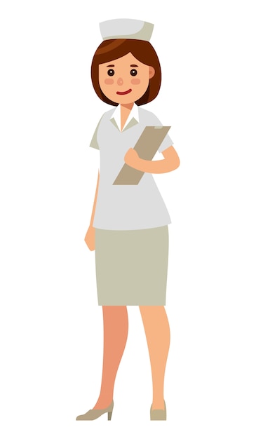 Vetor personagem de enfermeira em ilustração vetorial de estilo simples
