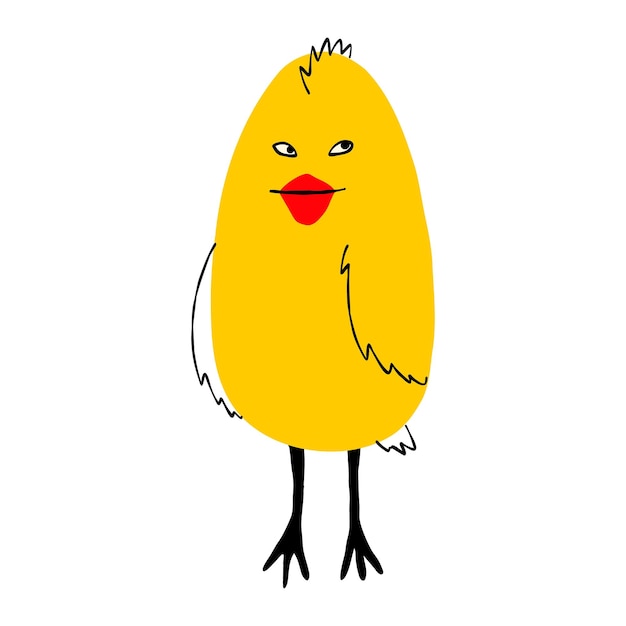 Personagem de frango amarelo bizarro legal