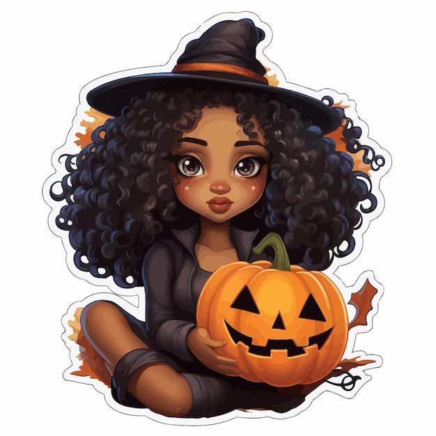 Personagem de halloween de garota negra