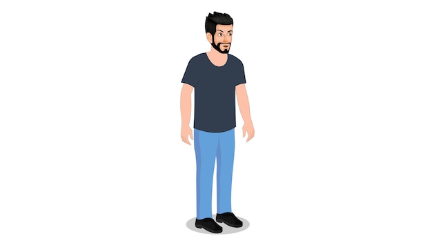 Personagem de homem vetor com barba jovem homem ilustração isolada