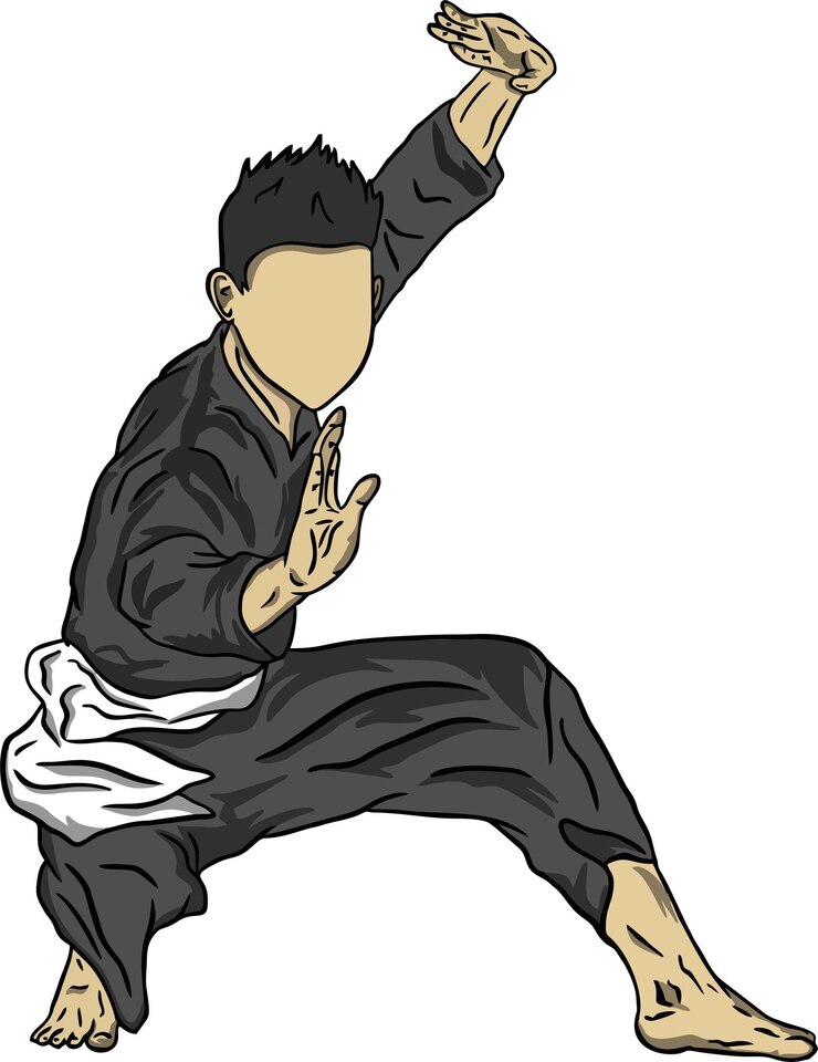 Vetor personagem de ilustração vetorial pencak silat
