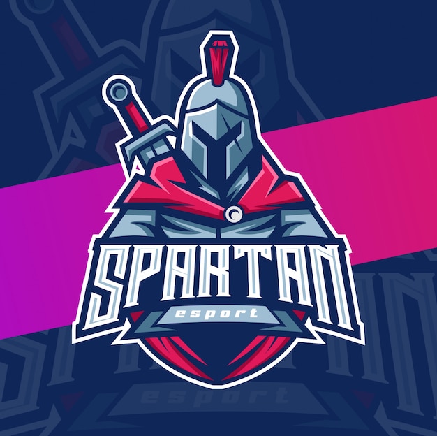 Personagem de logotipo espartano mascote esport