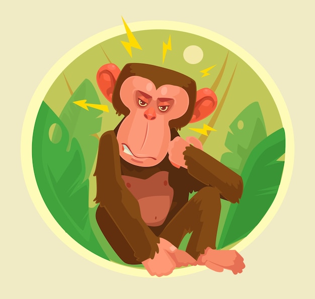 Vetor personagem de macaco com raiva.