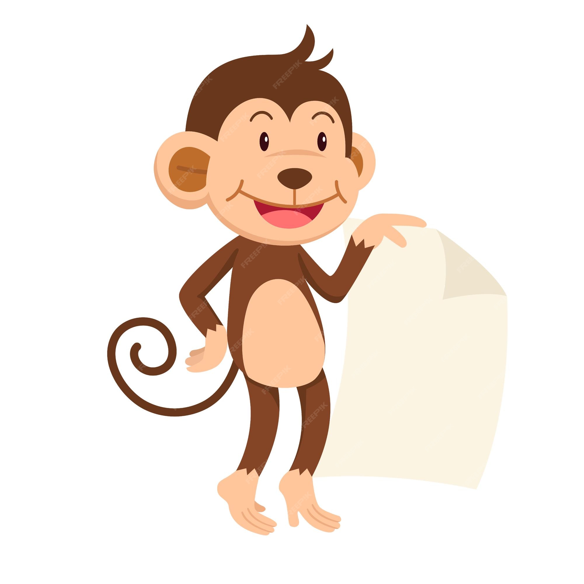 fofa macaco criança desenho animado mascote personagem. vetor ilustração  26284354 Vetor no Vecteezy