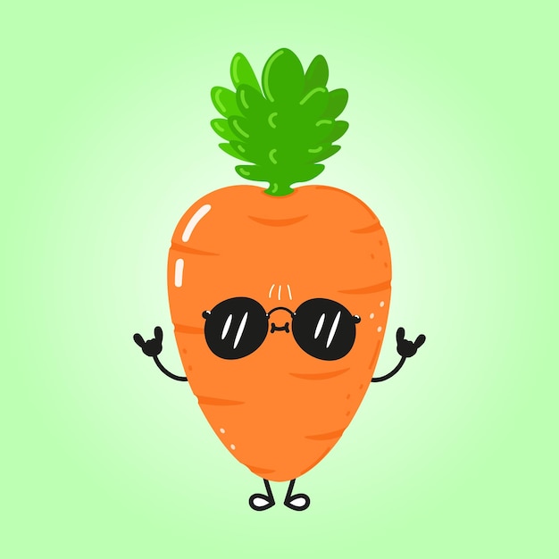 Personagem de mão acenando bonito cenoura engraçada