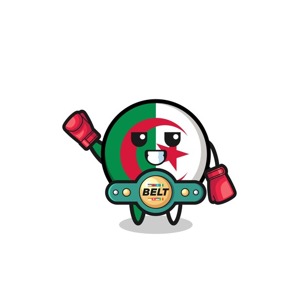 Personagem de mascote de boxer de bandeira da argélia