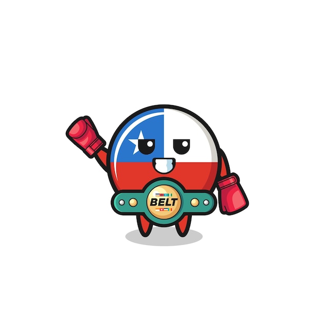 Personagem de mascote de boxer de bandeira do chile