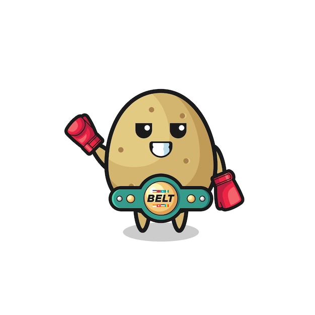 Personagem de mascote de boxer de batata