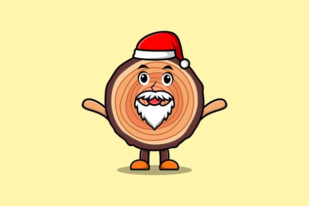 Personagem de mascote de desenho animado bonito lichia personagem de papai noel ilustração de natal