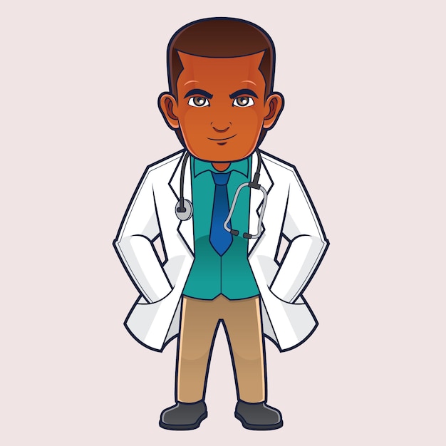 Vetor personagem de mascote de médico