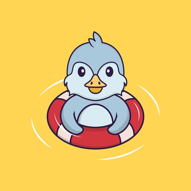 Personagem de mascote de pássaro fofo conceito de desenho animado animal isolado